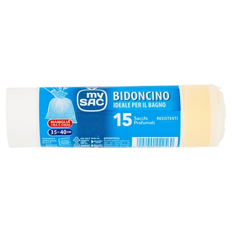 my Sac Bidoncino Ideale per il Bagno 35x40cm Sacchi Profumati 15 pz
